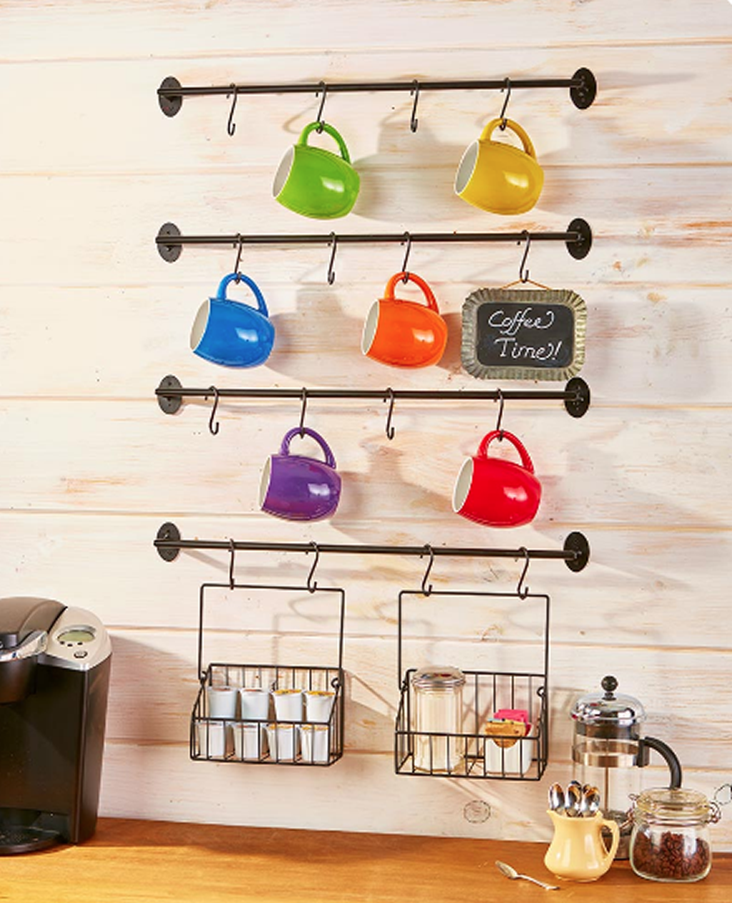 Kitchen Coffee Mug Wall Rack Hanger Display