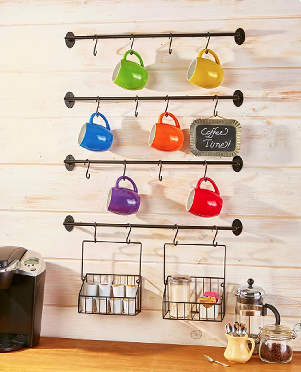 Kitchen Coffee Mug Wall Rack Hanger Display