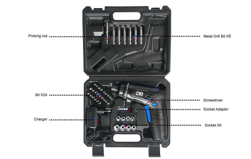 3.6V Household Screwdriver 2000mAh Li-ion Battery Multifunction