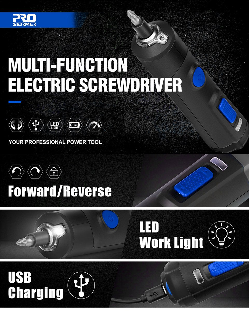 4V Mini Electric Screwdriver Set USB Rechargeable