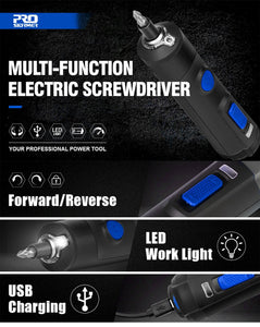 4V Mini Electric Screwdriver Set USB Rechargeable