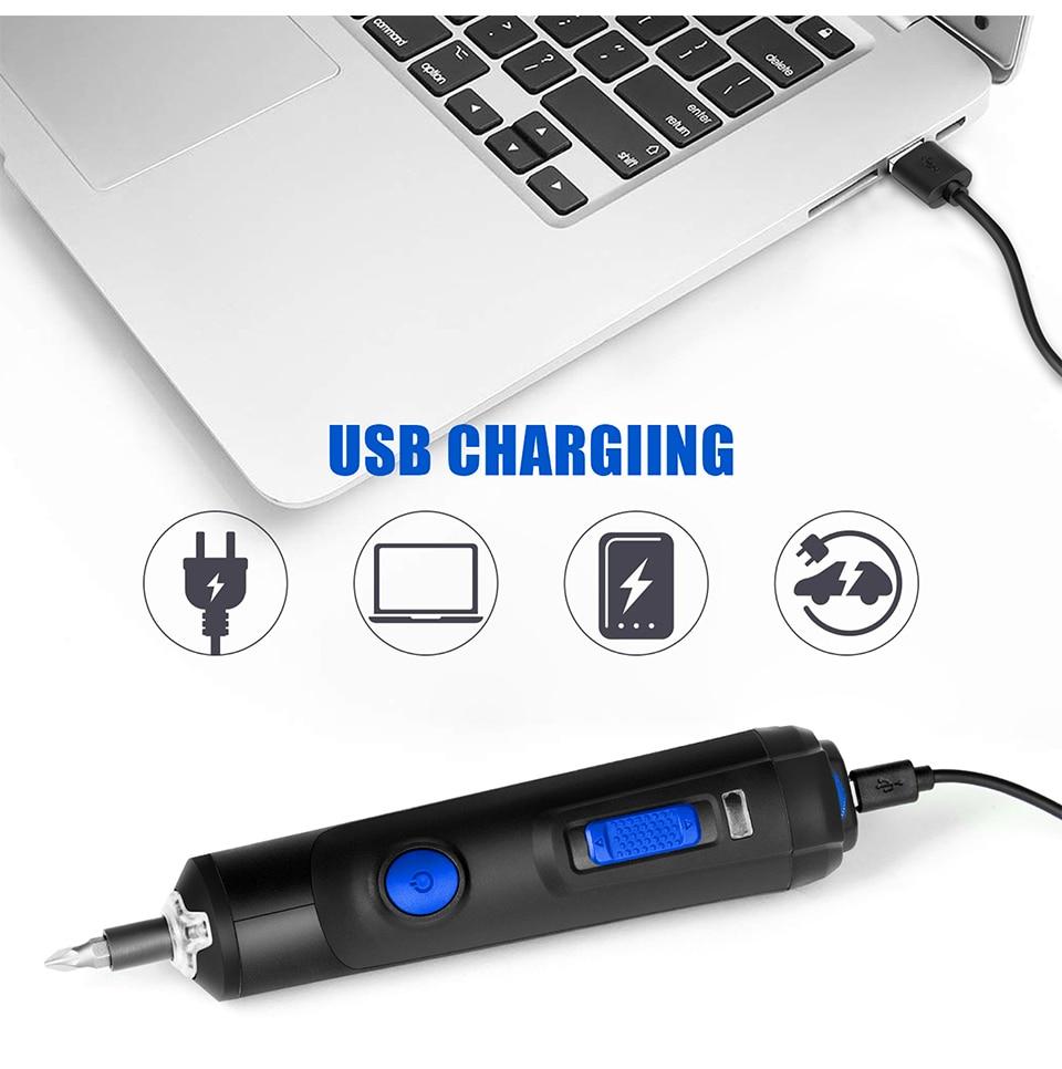 4V Mini Electric Screwdriver Set USB Rechargeable