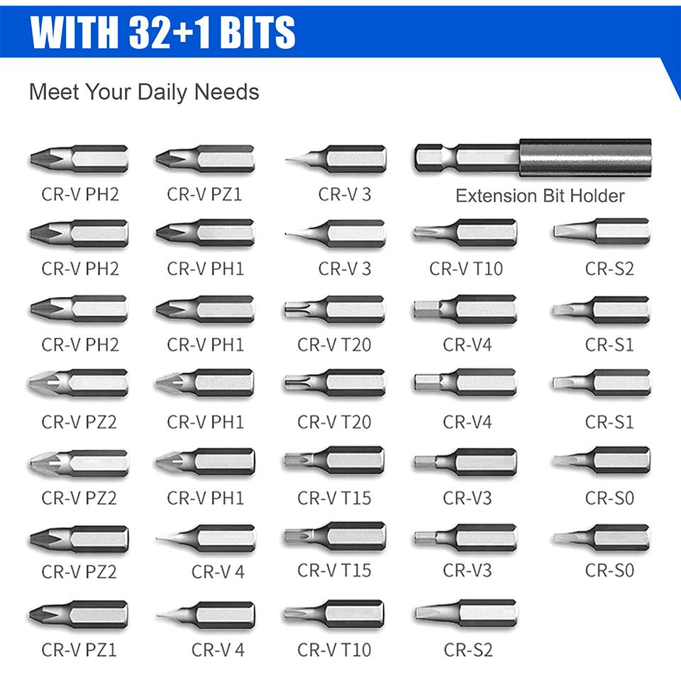 4V Mini Electric Screwdriver Set USB Rechargeable