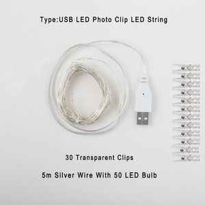 2m/5m/10m LED Lights Photo Clip Usb Outdoor Battery Operated For Home Decoration