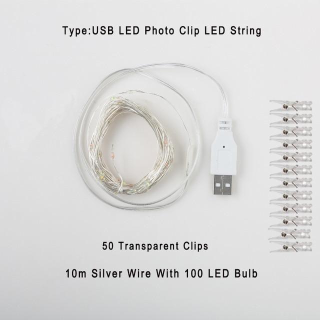 2m/5m/10m LED Lights Photo Clip Usb Outdoor Battery Operated For Home Decoration