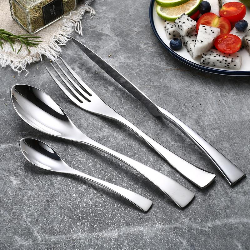 24Pcs Luxury Western Silverware Set 18/10 Stainless Steel