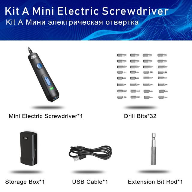 4V Mini Electric Screwdriver Set USB Rechargeable