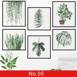 24 styles Green Leaves Wall Stickers for Bedroom Decor Idea