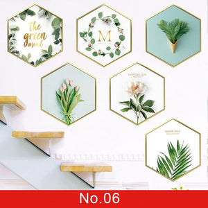 24 styles Green Leaves Wall Stickers for Bedroom Decor Idea