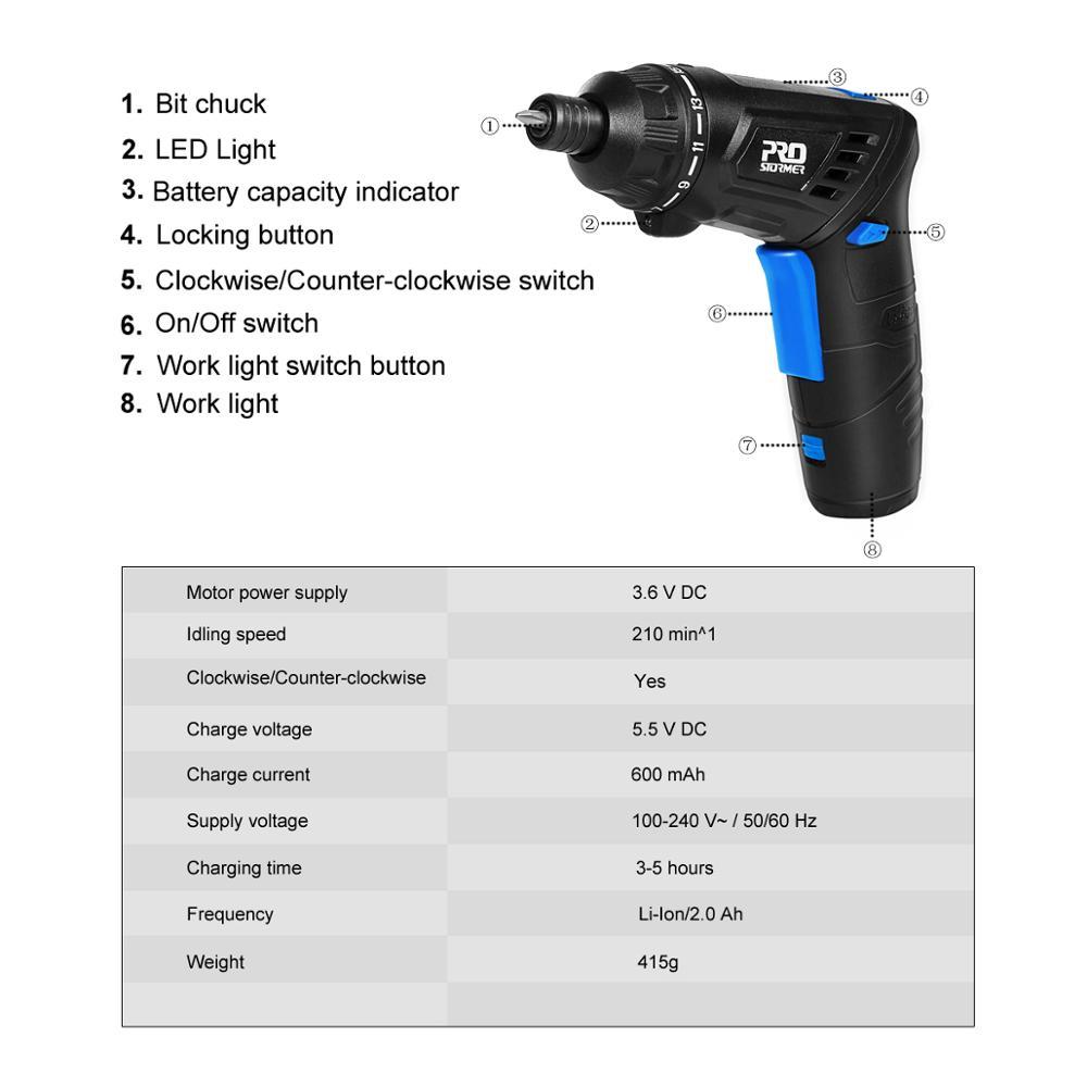 3.6V Household Screwdriver 2000mAh Li-ion Battery Multifunction