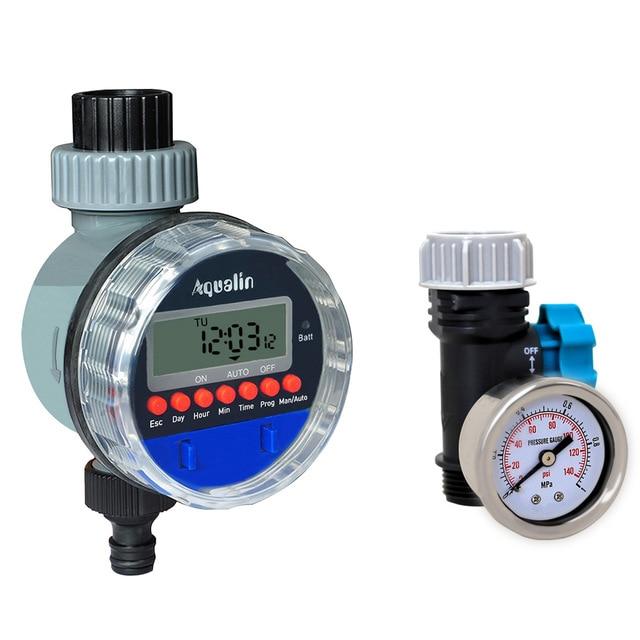 1MPa(140psi/10bar) 3/4’’ Water Pressure Gauge Ball Valve Flow Control Garden Tool for Water Timer