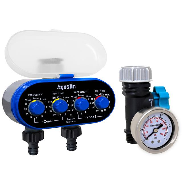 1MPa(140psi/10bar) 3/4’’ Water Pressure Gauge Ball Valve Flow Control Garden Tool for Water Timer