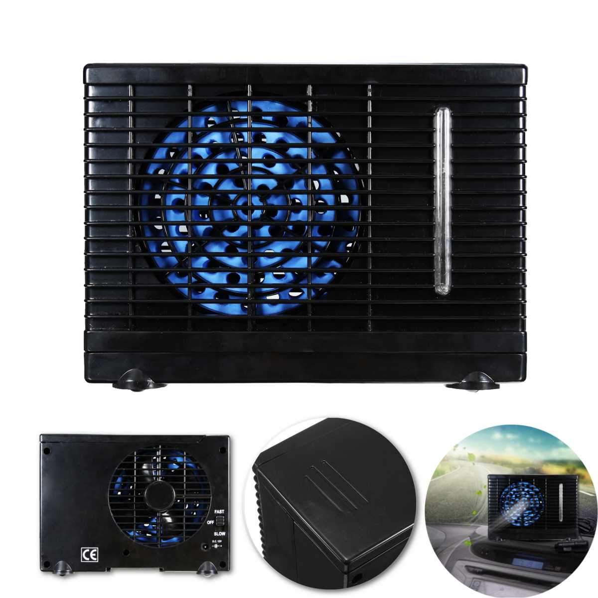 12V 35W 2 Speed Portable Car Air Cooling Water Ice Evaporative Fan