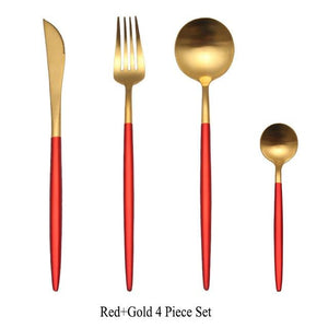 4 Piece Luxury Modern Cutlery Set 304 Stainless Steel by Keera Gadgets