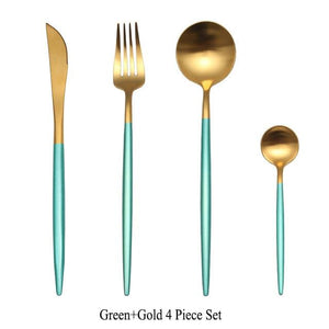 4 Piece Luxury Modern Cutlery Set 304 Stainless Steel by Keera Gadgets