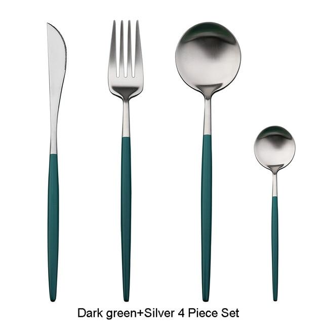 4 Piece Luxury Modern Cutlery Set 304 Stainless Steel by Keera Gadgets