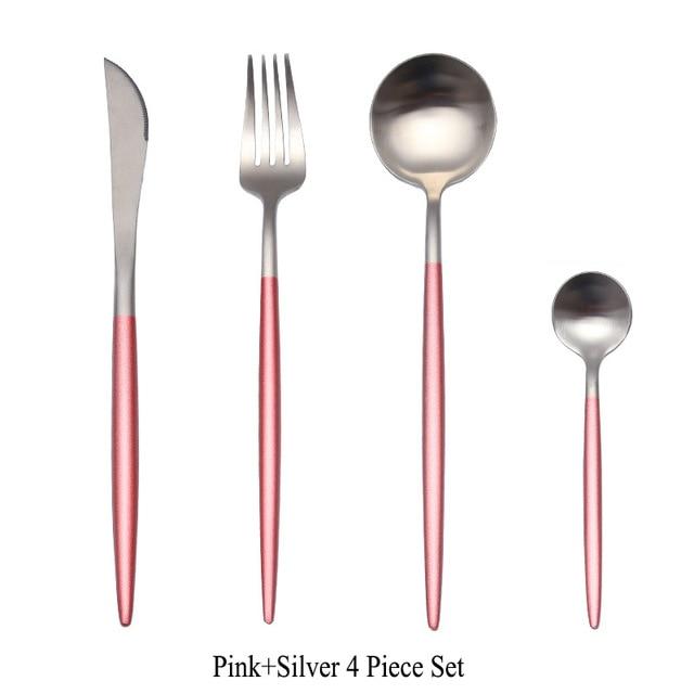 4 Piece Luxury Modern Cutlery Set 304 Stainless Steel by Keera Gadgets