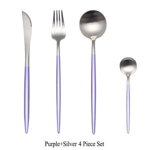 4 Piece Luxury Modern Cutlery Set 304 Stainless Steel by Keera Gadgets